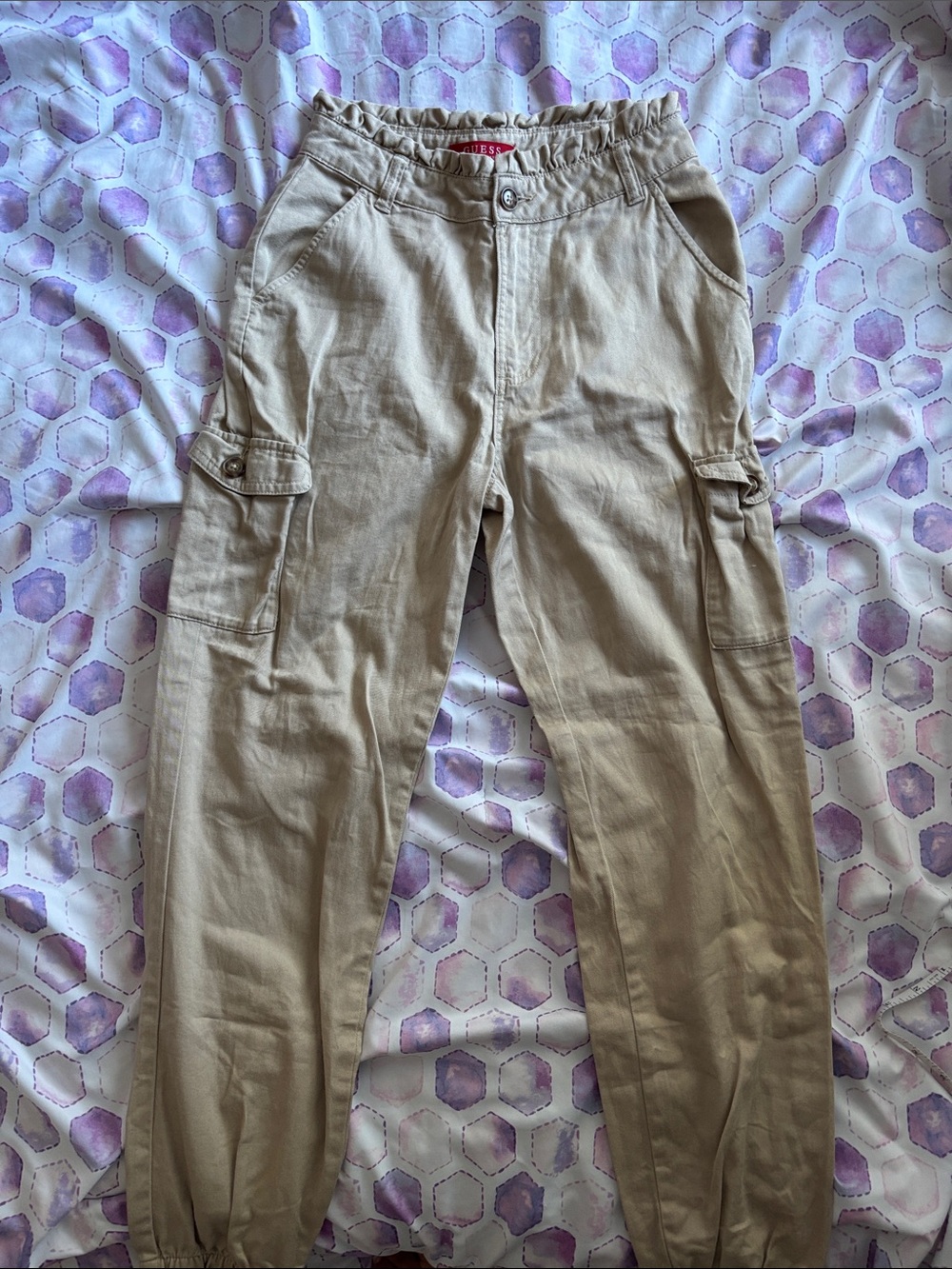 Guess Women’s Beige Cargo Jogger Pants